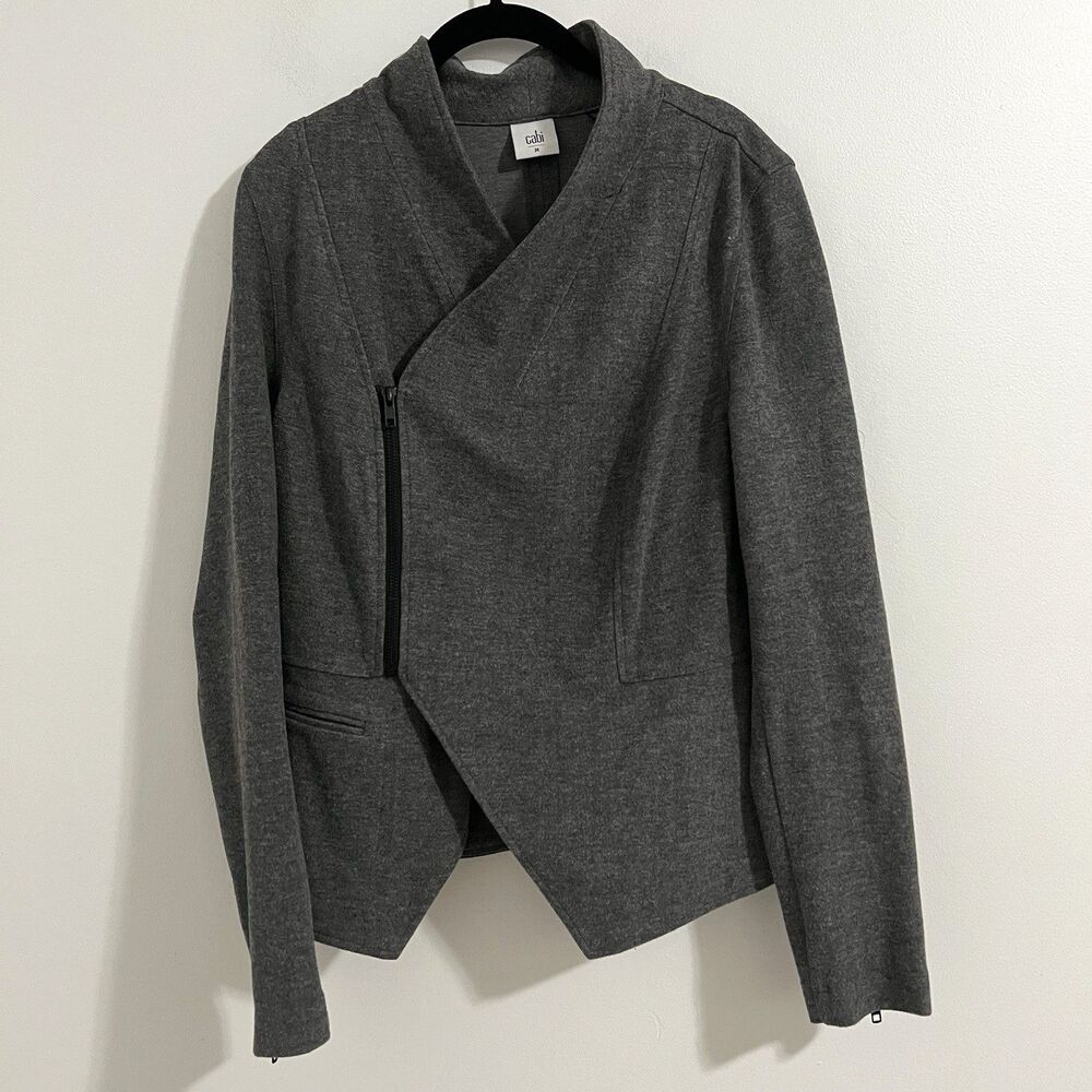 Cabi Rebel Asymmetrical Moto Jacket Size M Gray‎ Grunge Biker Minimalist Modern